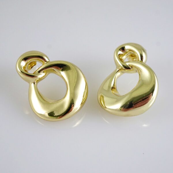 E2833 Earrings - Aretes - Zircon Stone - 14K Real Color