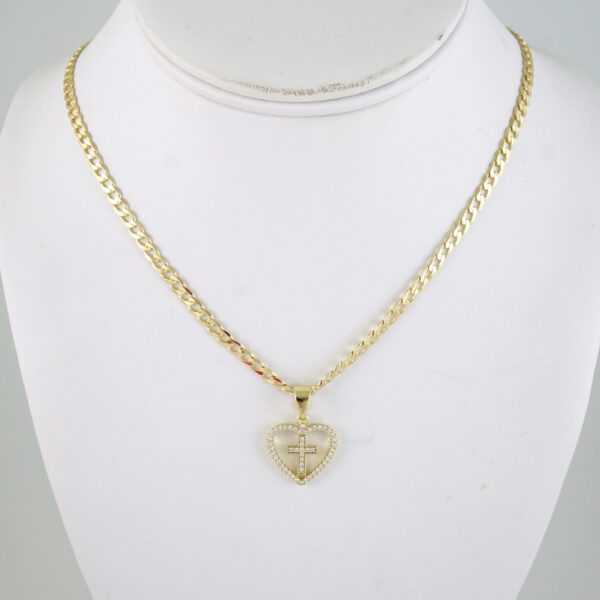 SET1901 Cadenas & Colgantes - Chain - Pendants - Zircon Stone - 14K Real Color 3mmX45cm