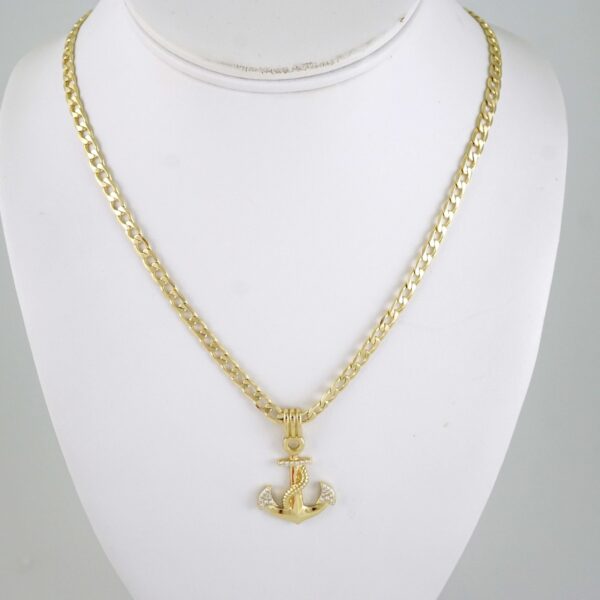 SET1903 Cadenas & Colgantes - Chain - Pendants - Zircon Stone - 14K Real Color 3mmX45cm