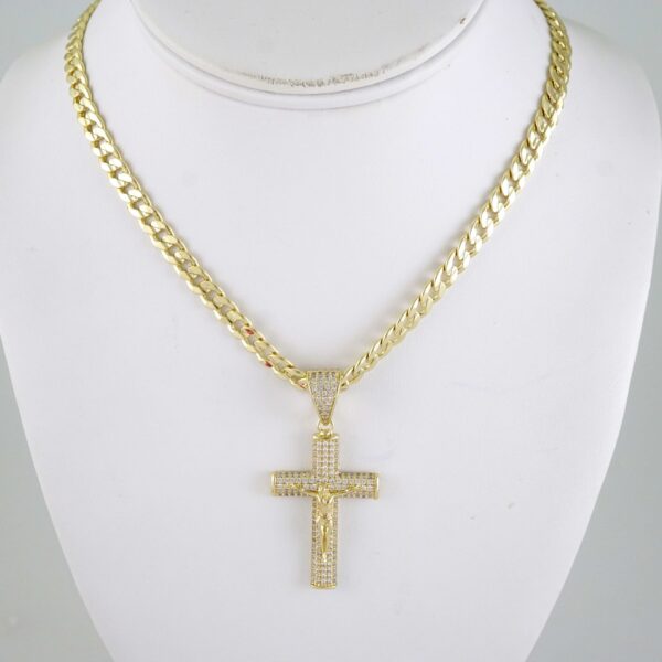 SET1905 Cadenas & Colgantes - Chain - Pendants - Zircon Stone - 14K Real Color 3mmX45cm