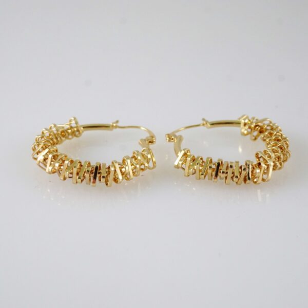 E2834 Earrings - Aretes - Zircon Stone - 14K Real Color