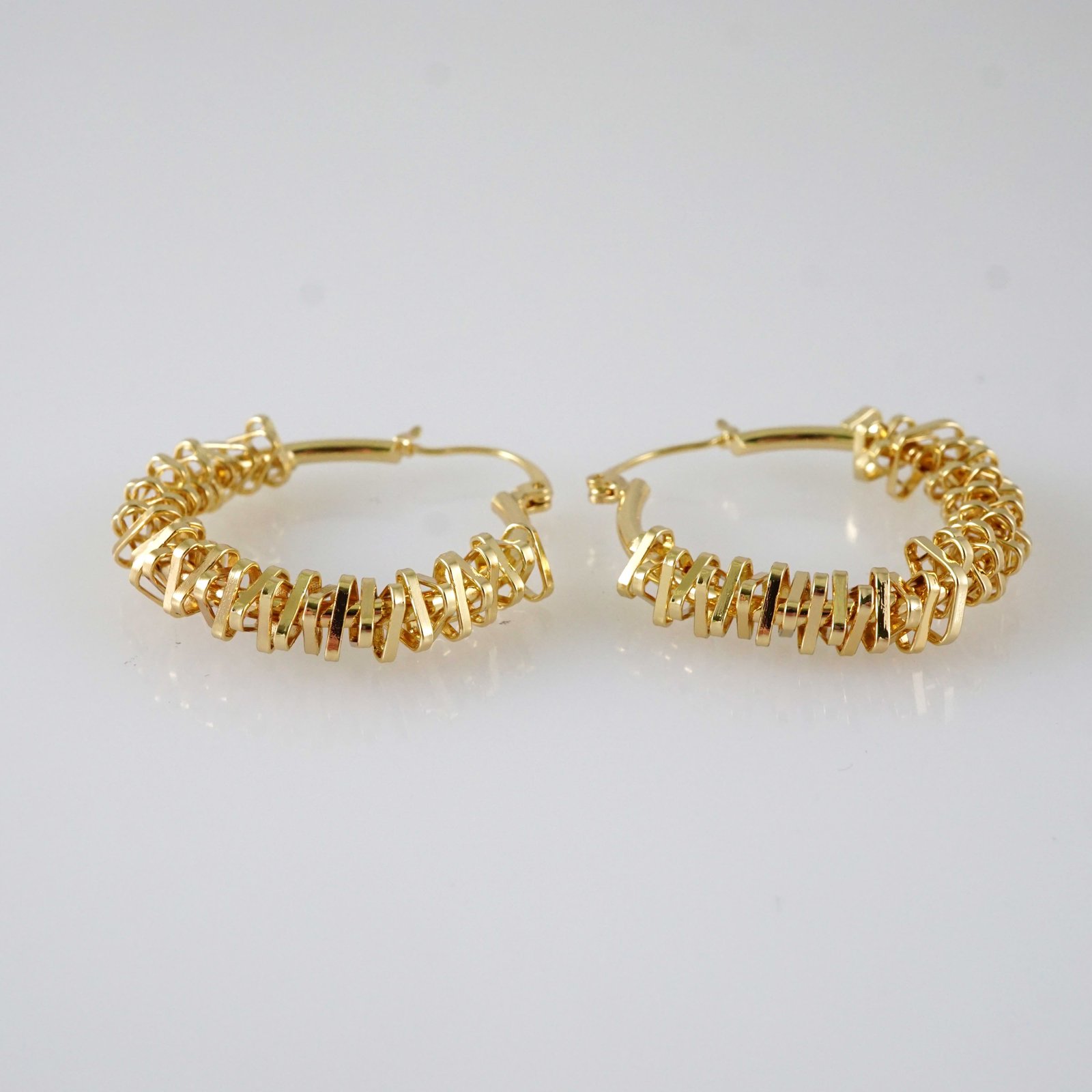 E2834 Earrings - Aretes - Zircon Stone - 14K Real Color