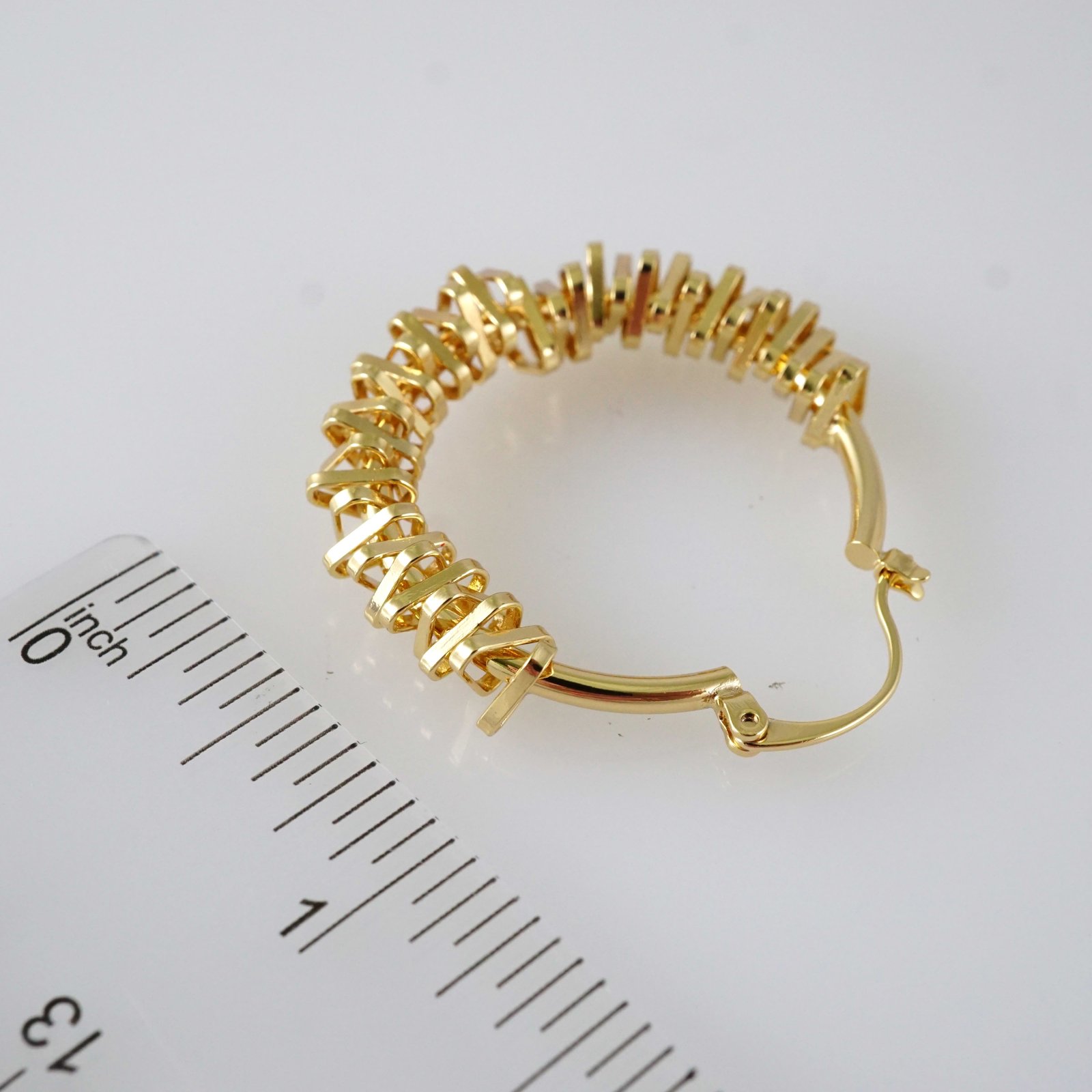 E2834 Earrings - Aretes - Zircon Stone - 14K Real Color - Image 3