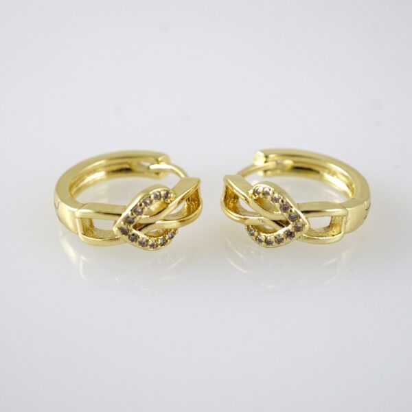 E2839 Earrings - Aretes - Zircon Stone - 14K Real Color