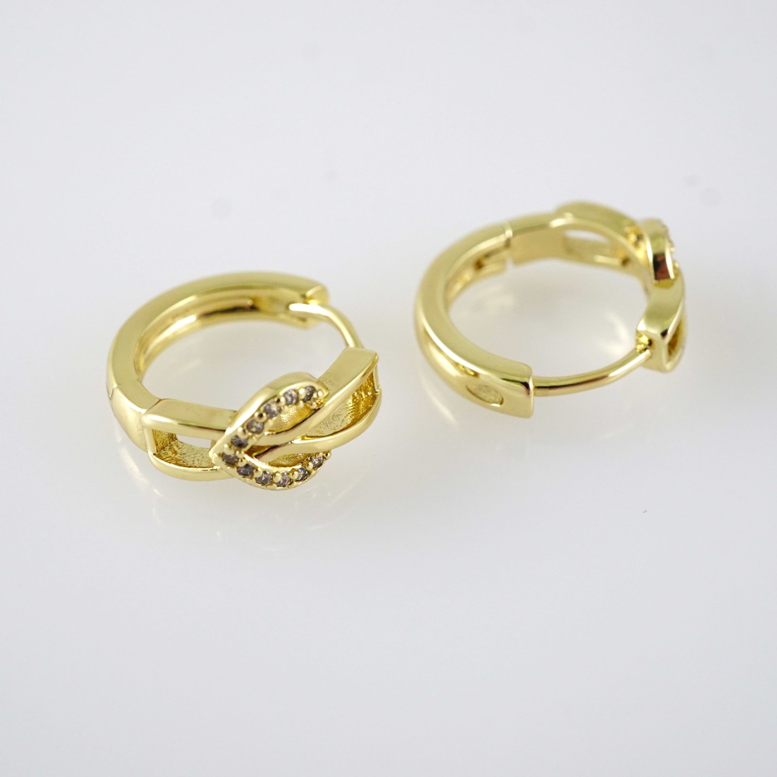 E2839 Earrings - Aretes - Zircon Stone - 14K Real Color - Image 2