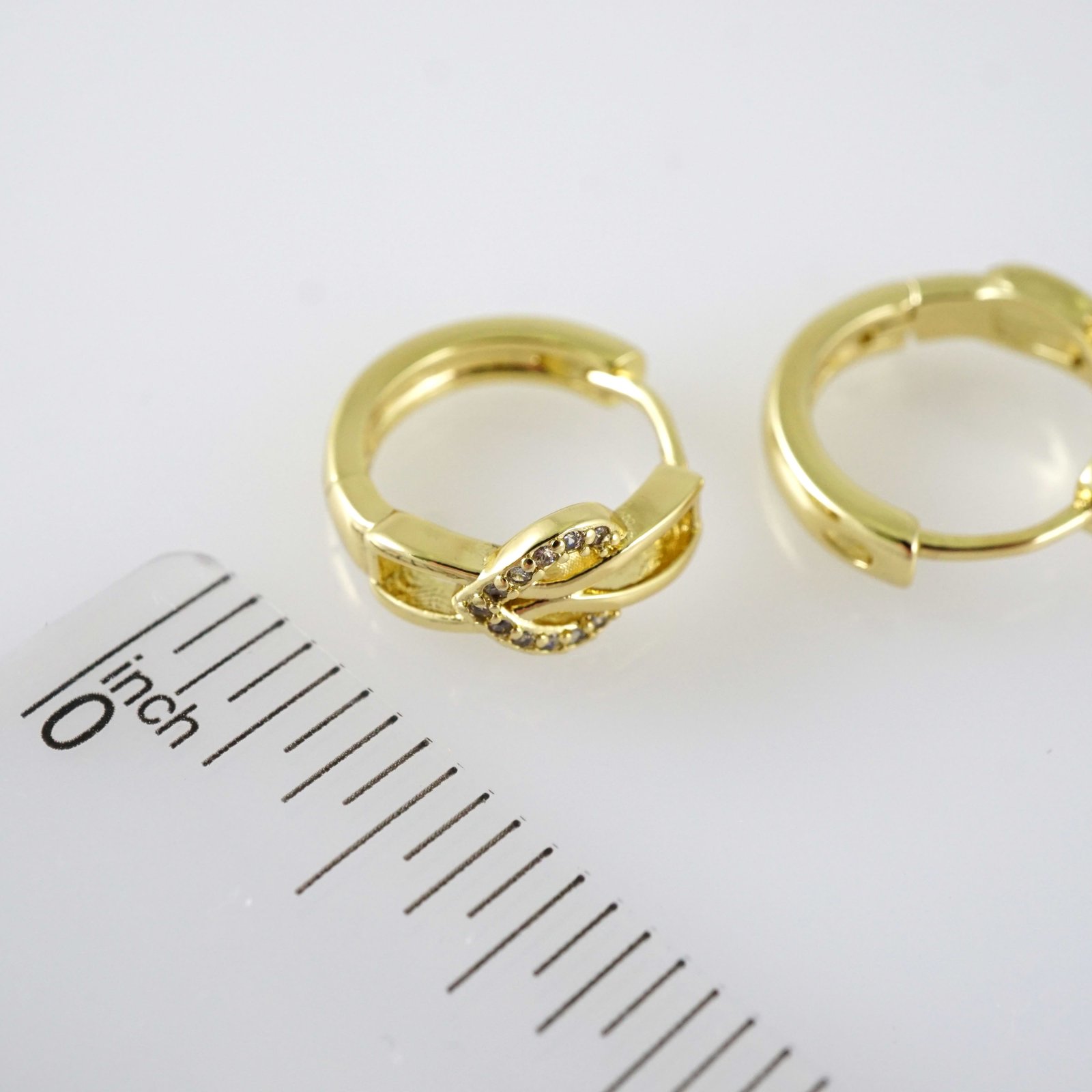 E2839 Earrings - Aretes - Zircon Stone - 14K Real Color - Image 3