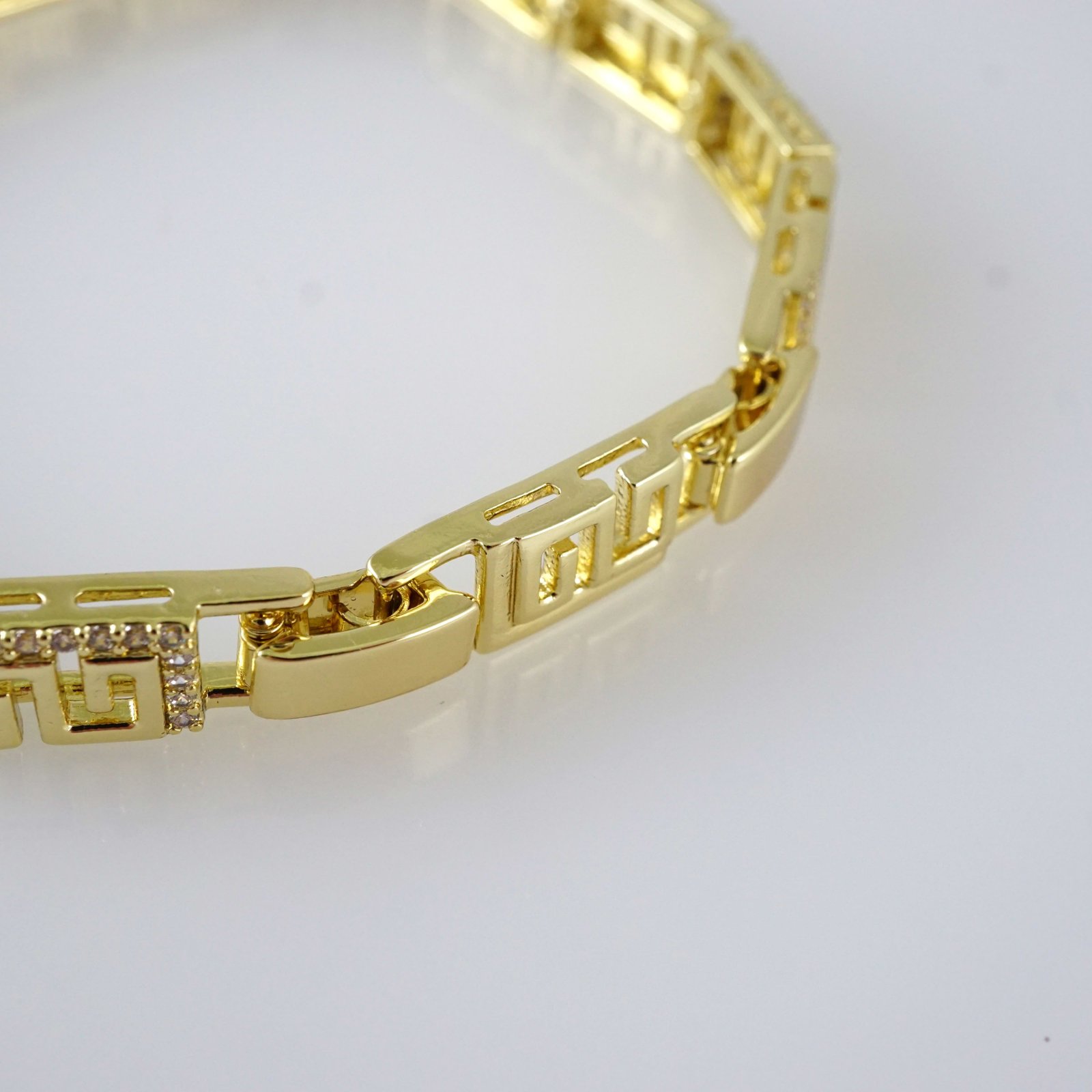 B1909 Bracelet - Pulseras - Zircon Stone - 14K Real Color - Image 3