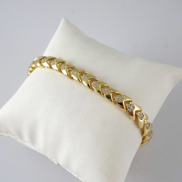 B1917 Bracelet - Pulseras - Zircon Stone - 14K Real Color
