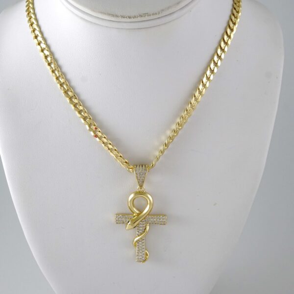 SET1909 Cadenas & Colgantes - Chain - Pendants - Zircon Stone - 14K Real Color 3mmX45cm