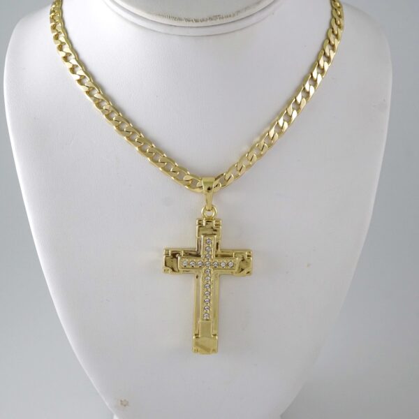 SET1910 Cadenas & Colgantes - Chain - Pendants - Zircon Stone - 14K Real Color 3mmX45cm
