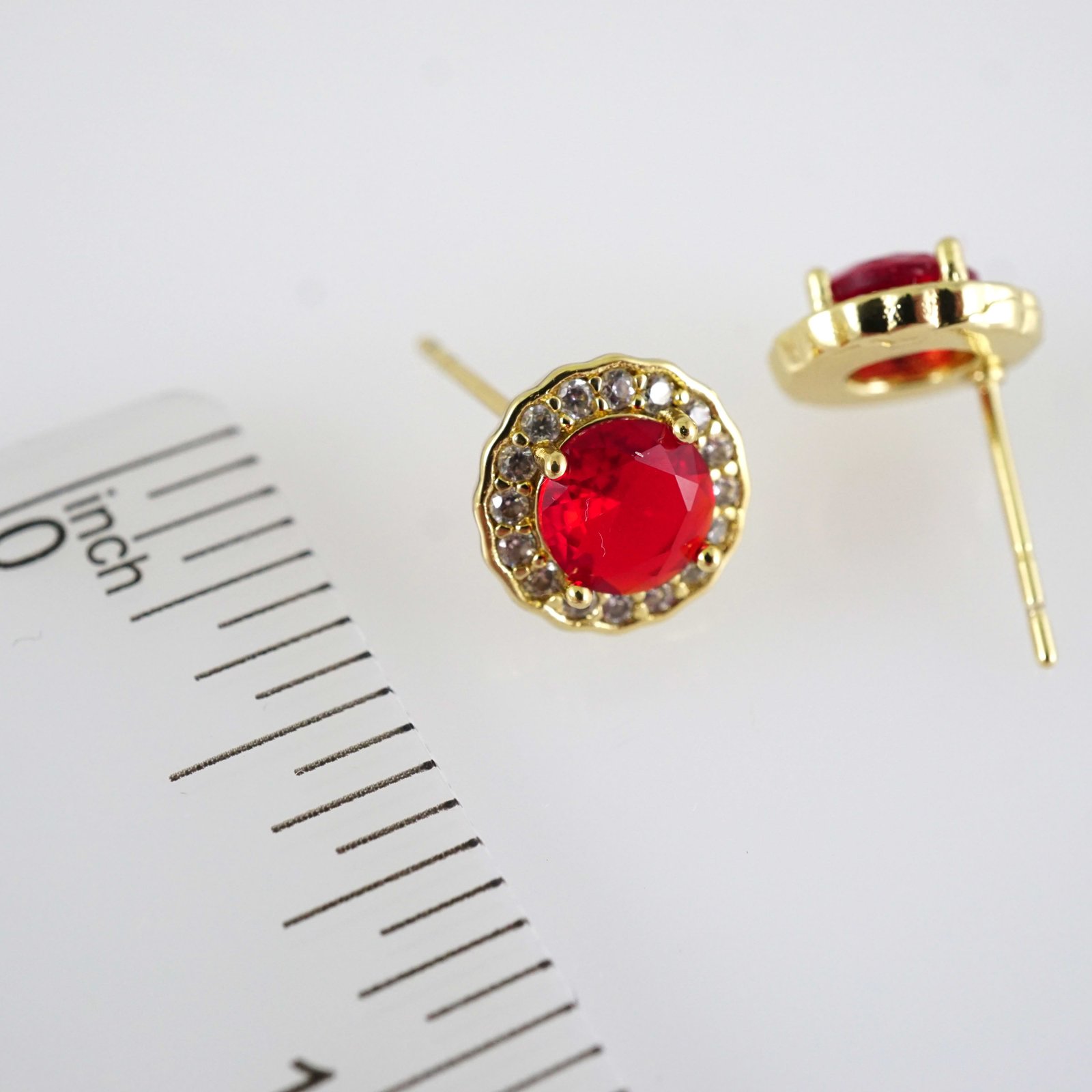 E2841 Earrings - Aretes - Zircon Stone - 14K Real Color - Image 3