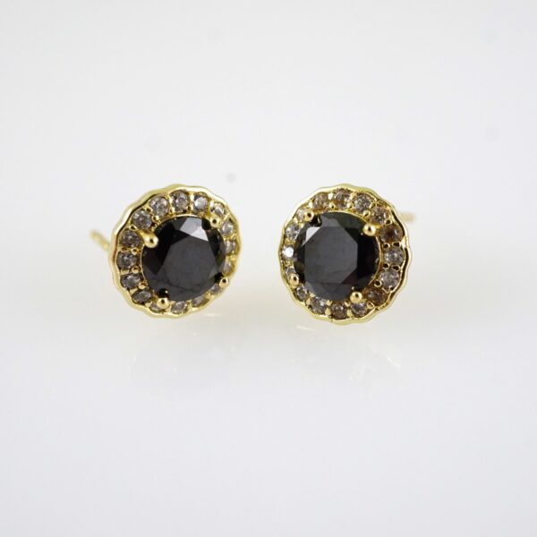 E2842 Earrings - Aretes - Zircon Stone - 14K Real Color