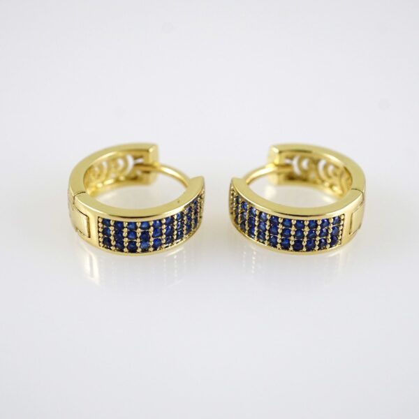 E2849 Earrings - Aretes - Zircon Stone - 14K Real Color