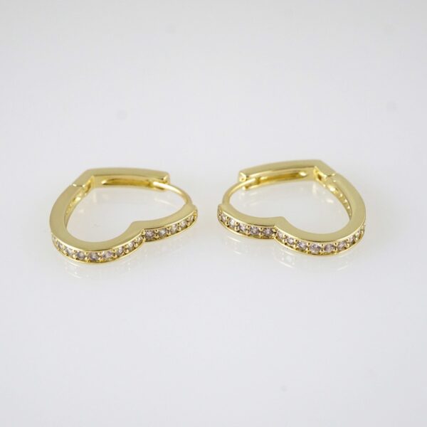E2881 Earrings - Aretes - Zircon Stone - 14K Real Color
