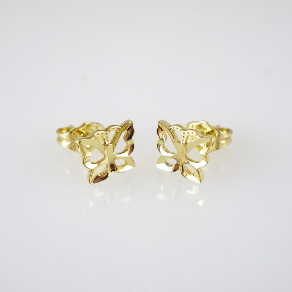 E2883 Earrings - Aretes - Zircon Stone - 14K Real Color