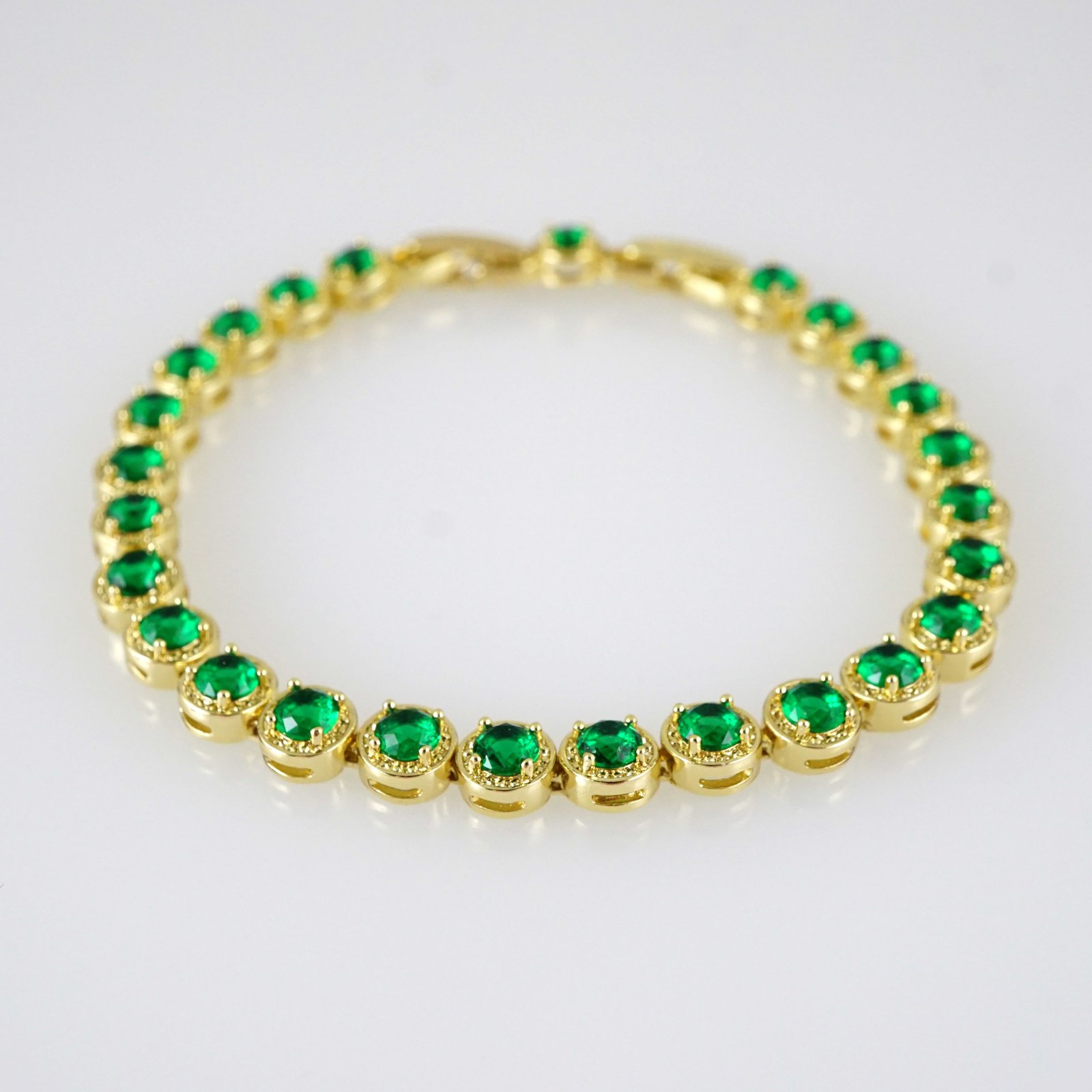 B1930 Bracelet - Pulseras - Zircon Stone - 14K Real Color - Image 2