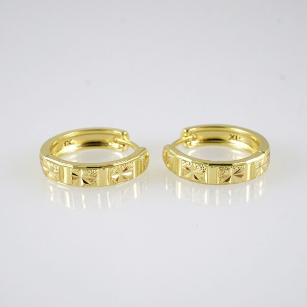 E2886 Earrings - Aretes - Zircon Stone - 14K Real Color