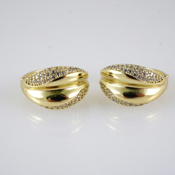 E2889 Earrings - Aretes - Zircon Stone - 14K Real Color