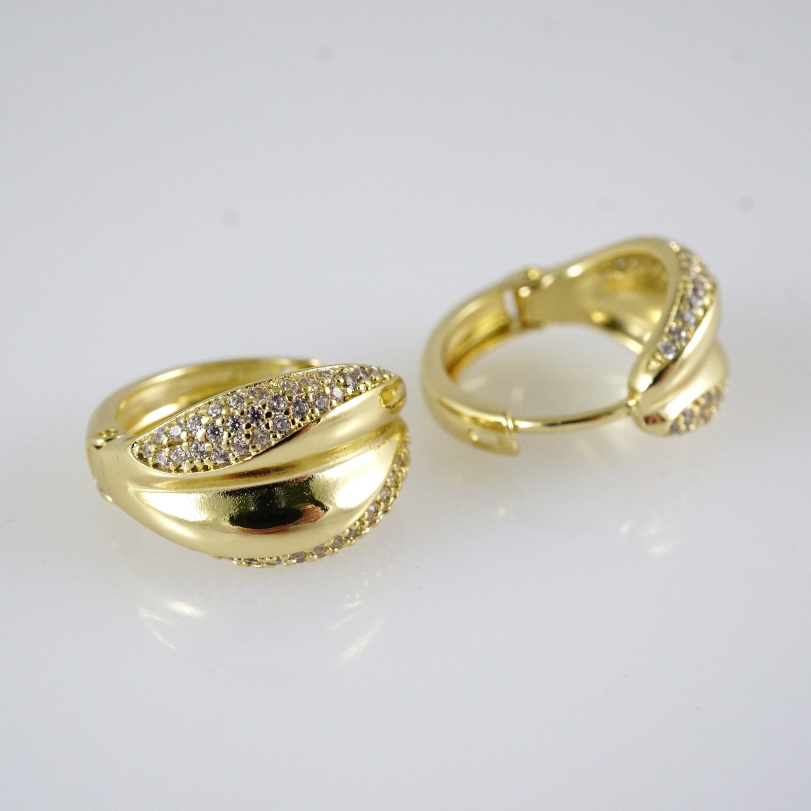 E2889 Earrings - Aretes - Zircon Stone - 14K Real Color - Image 2