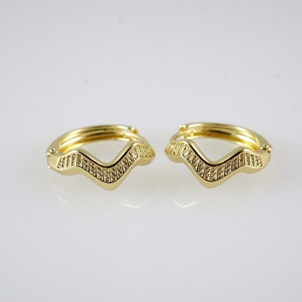 E2891 Earrings - Aretes - Zircon Stone - 14K Real Color