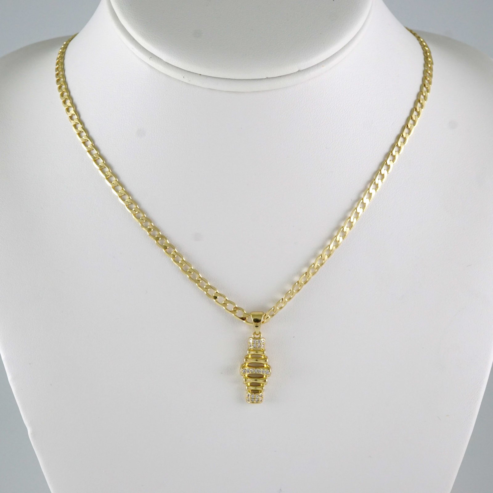 SET1921 Cadenas & Colgantes - Chain - Pendants - Zircon Stone - 14K Real Color
