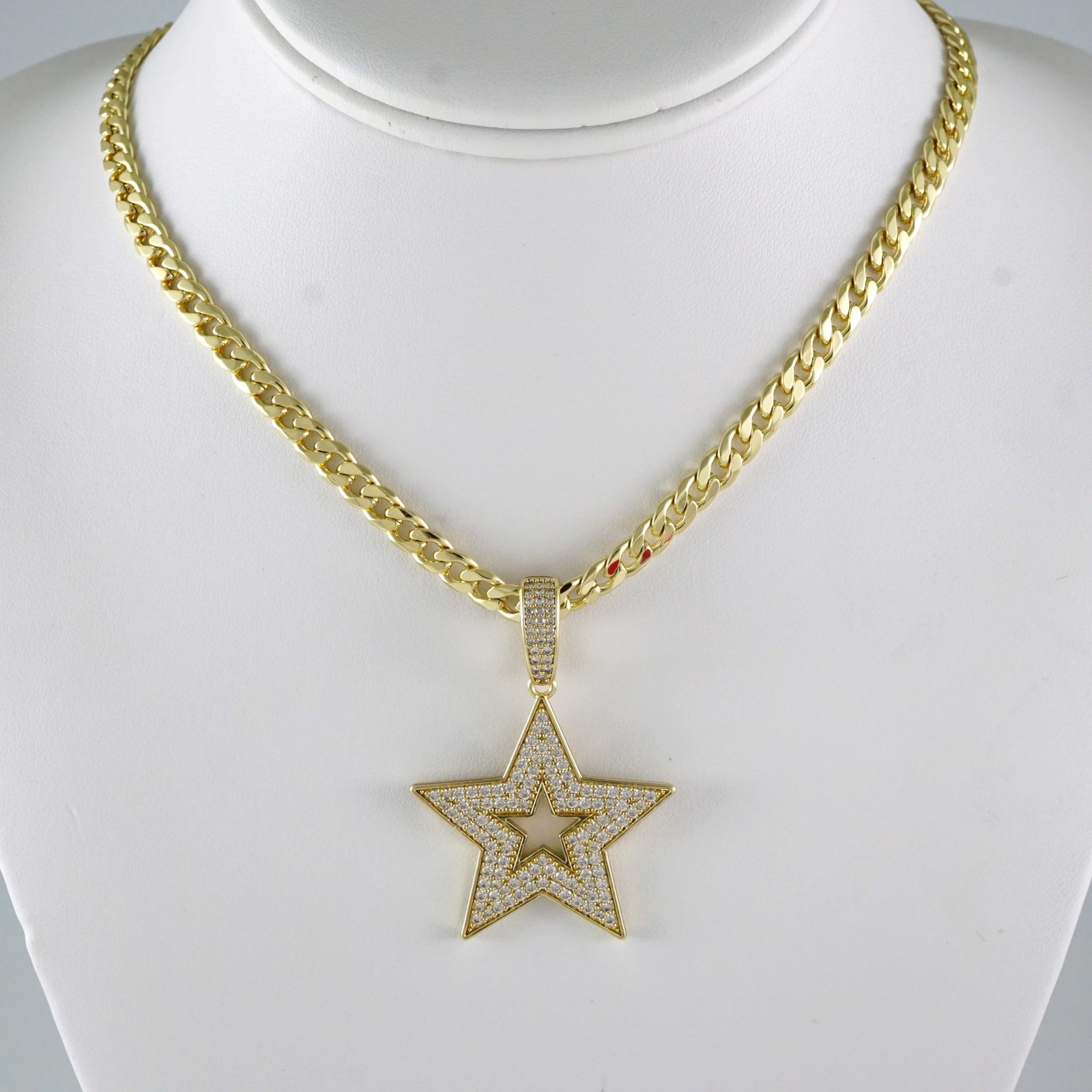 SET1923 Cadenas & Colgantes - Chain - Pendants - Zircon Stone - 14K Real Color