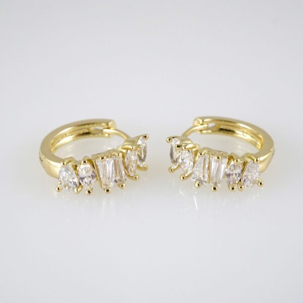 E2900 Earrings - Aretes - Zircon Stone - 14K Real Color