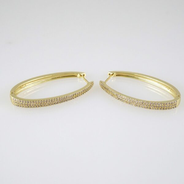 E2902 Earrings - Aretes - Zircon Stone - 14K Real Color