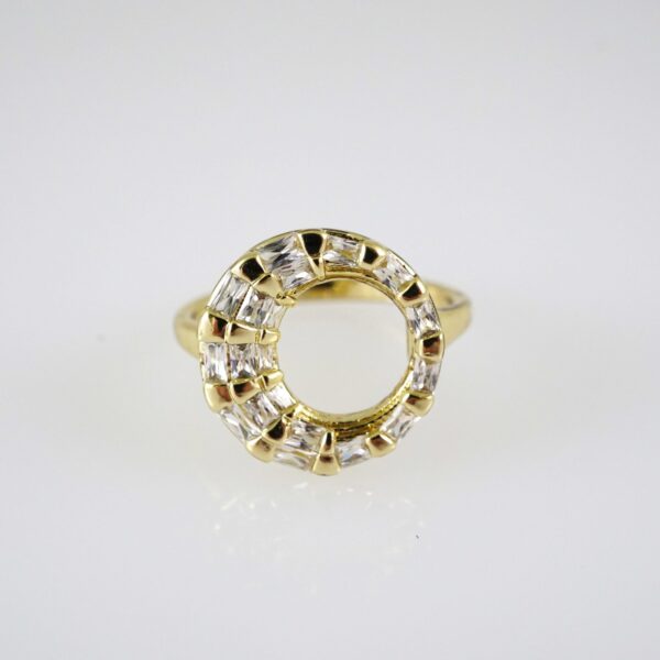 R892 RING - ANILLO - Zircon Stone - 14K Real Color