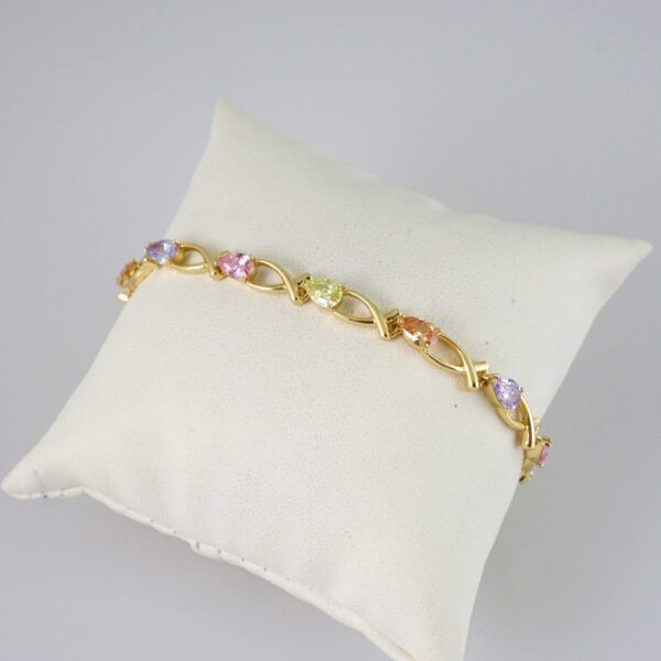 B1949 Bracelet - Pulseras - Zircon Stone - 14K Real Color