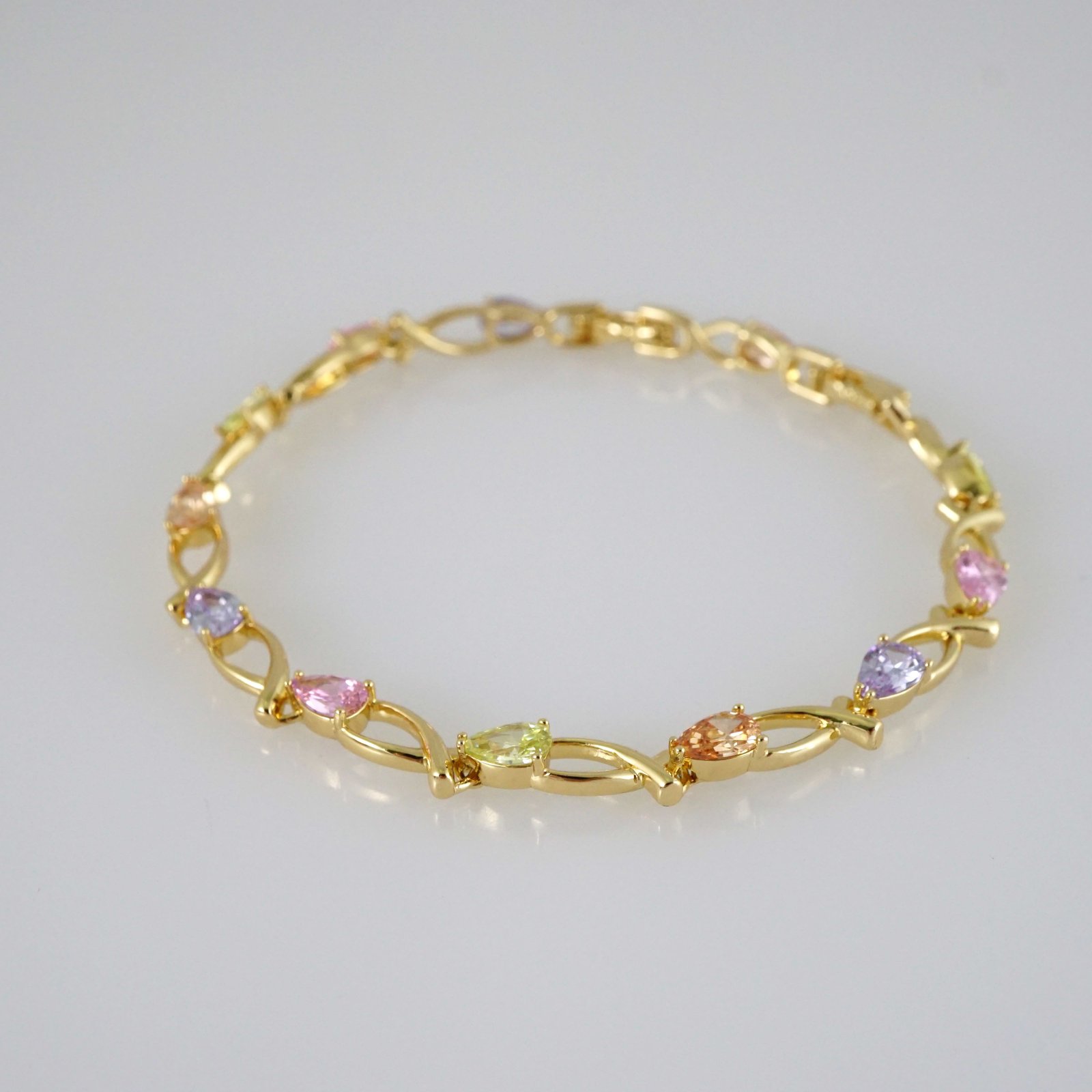B1949 Bracelet - Pulseras - Zircon Stone - 14K Real Color - Image 2
