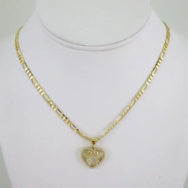 SET1870 Cadenas & Colgantes - Chain - Pendants - Zircon Stone - 14K Real Color 3mmX45cm