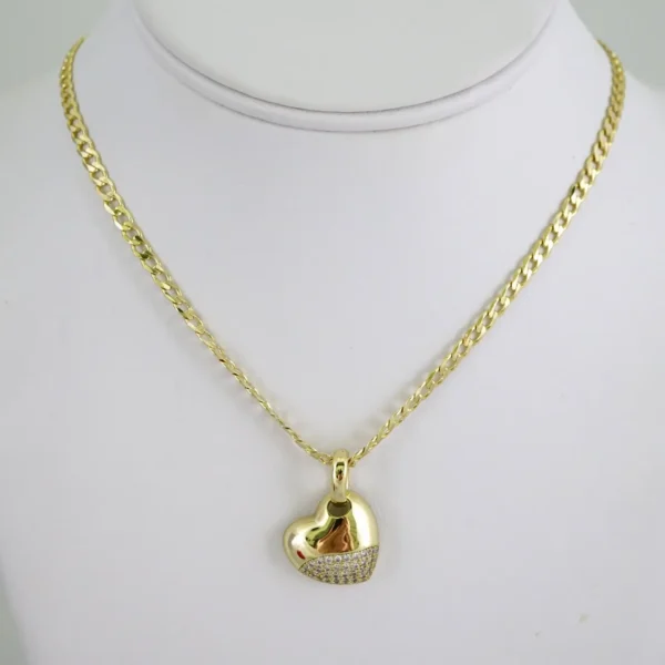 SET1872 Cadenas & Colgantes - Chain - Pendants - Zircon Stone - 14K Real Color 3mmX45cm