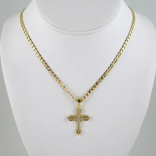 SET1874 Cadenas & Colgantes - Chain - Pendants - Zircon Stone - 14K Real Color 3mmX45cm