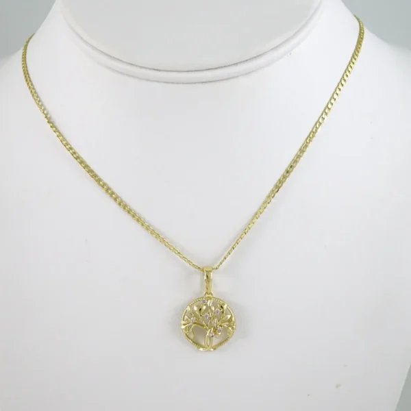 SET1877 Cadenas & Colgantes - Chain - Pendants - Zircon Stone - 14K Real Color 3mmX45cm