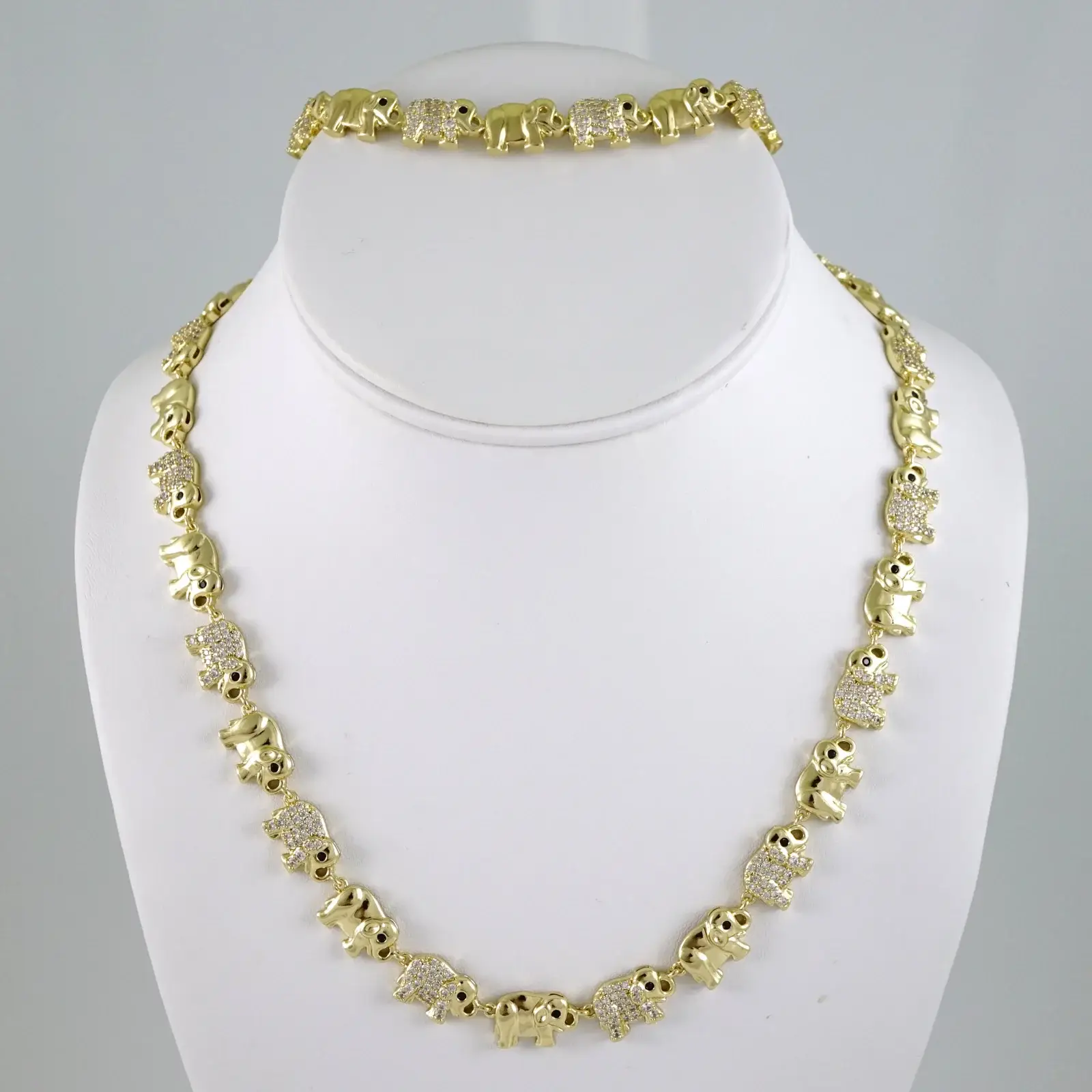 SET1883 Cadenas & Colgantes - Chain - Pendants - Zircon Stone - 14K Real Color 3mmX45cm
