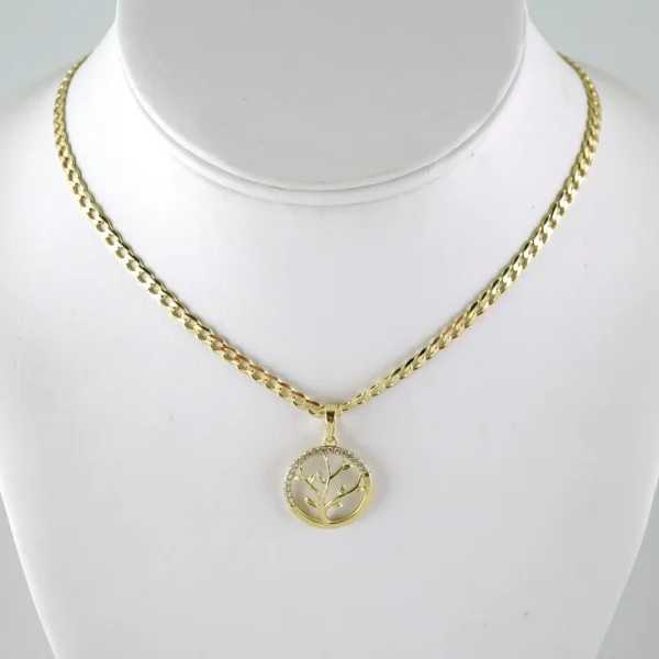 SET1885 Cadenas & Colgantes - Chain - Pendants - Zircon Stone - 14K Real Color 3mmX45cm
