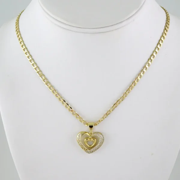 SET1890 Cadenas & Colgantes - Chain - Pendants - Zircon Stone - 14K Real Color 3mmX45cm