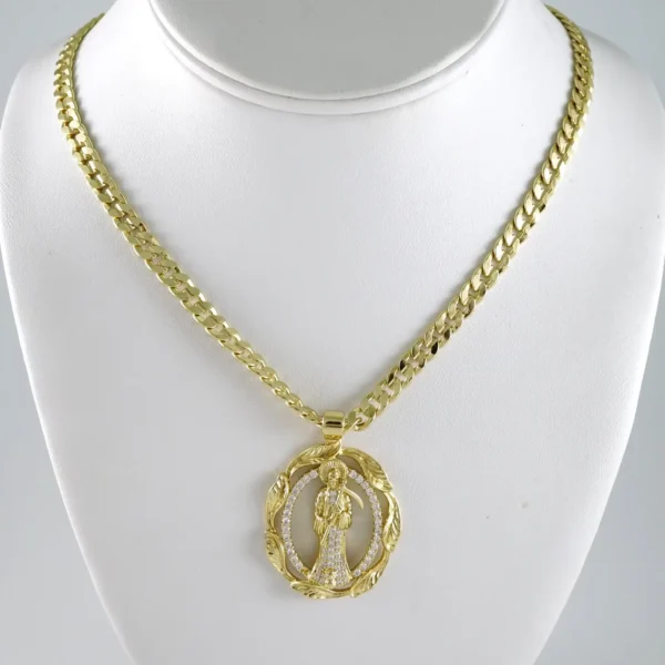 SET1891 Cadenas & Colgantes - Chain - Pendants - Zircon Stone - 14K Real Color 6mmX45cm