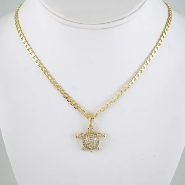 SET1899 Cadenas & Colgantes - Chain - Pendants - Zircon Stone - 14K Real Color 3mmX45cm