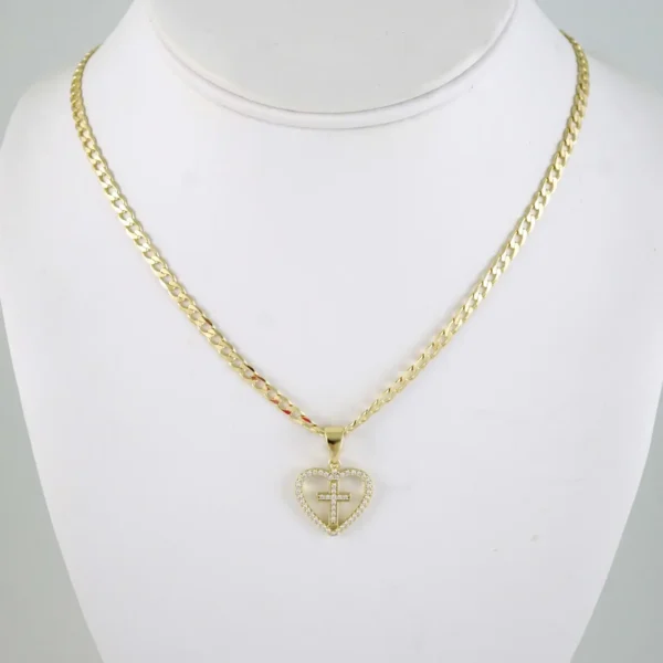 SET1901 Cadenas & Colgantes - Chain - Pendants - Zircon Stone - 14K Real Color 3mmX45cm