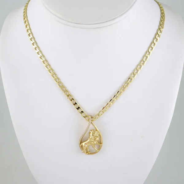 SET1902 Cadenas & Colgantes - Chain - Pendants - Zircon Stone - 14K Real Color 3mmX45cm