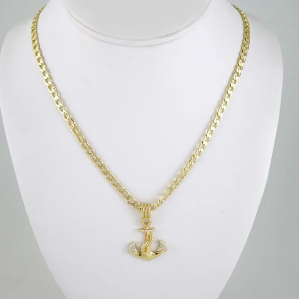 SET1903 Cadenas & Colgantes - Chain - Pendants - Zircon Stone - 14K Real Color 3mmX45cm