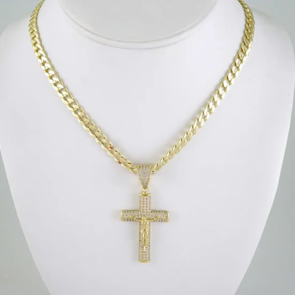 SET1905 Cadenas & Colgantes - Chain - Pendants - Zircon Stone - 14K Real Color 4mmX45cm