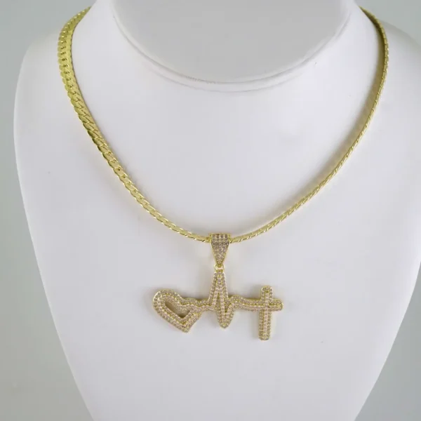 SET1906 Cadenas & Colgantes - Chain - Pendants - Zircon Stone - 14K Real Color 4mmX45cm