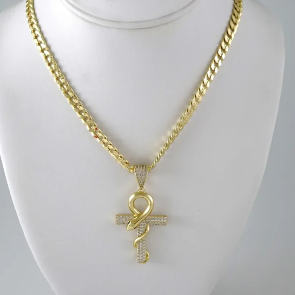 SET1909 Cadenas & Colgantes - Chain - Pendants - Zircon Stone - 14K Real Color 3mmX45cm